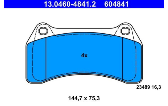 Brake Pad Set, disc brake 13.0460-4841.2 ATE