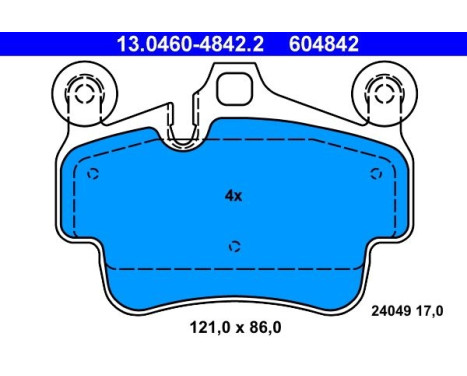 Brake Pad Set, disc brake 13.0460-4842.2 ATE, Image 2