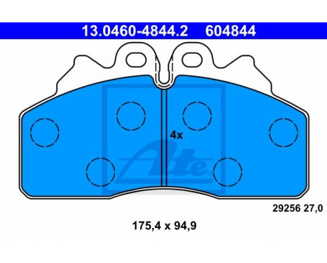 Brake Pad Set, disc brake 13.0460-4844.2 ATE, Image 2