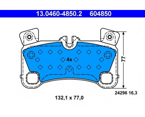 Brake Pad Set, disc brake 13.0460-4850.2 ATE, Image 2