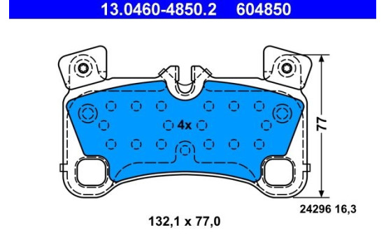 Brake Pad Set, disc brake 13.0460-4850.2 ATE, Image 2