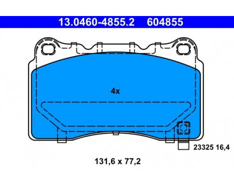 Brake Pad Set, disc brake 13.0460-4855.2 ATE, Image 2