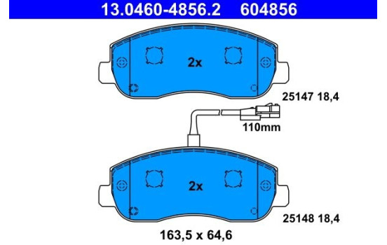 Brake Pad Set, disc brake 13.0460-4856.2 ATE, Image 2