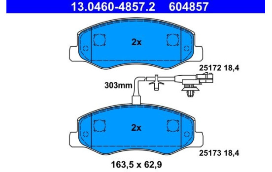 Brake Pad Set, disc brake 13.0460-4857.2 ATE