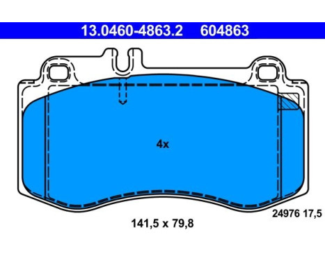 Brake Pad Set, disc brake 13.0460-4863.2 ATE, Image 2