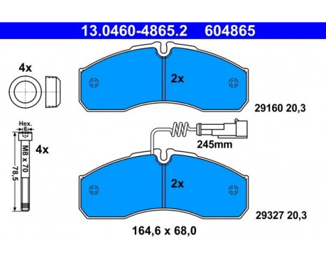 Brake Pad Set, disc brake 13.0460-4865.2 ATE