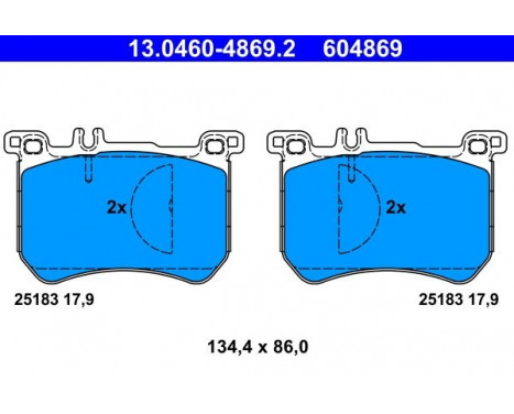 Brake Pad Set, disc brake 13.0460-4869.2 ATE, Image 2