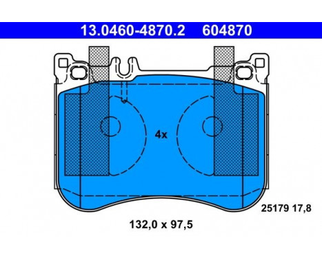Brake Pad Set, disc brake 13.0460-4870.2 ATE, Image 2