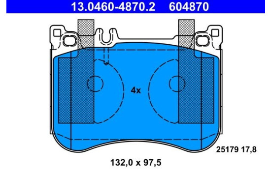 Brake Pad Set, disc brake 13.0460-4870.2 ATE, Image 2