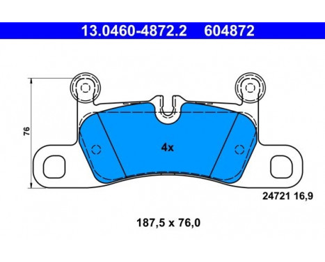 Brake Pad Set, disc brake 13.0460-4872.2 ATE, Image 2