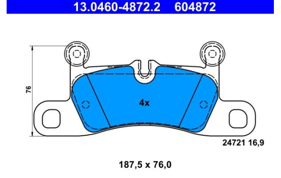 Brake Pad Set, disc brake 13.0460-4872.2 ATE, Image 2