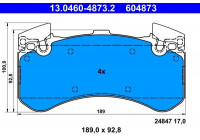 Brake Pad Set, disc brake 13.0460-4873.2 ATE