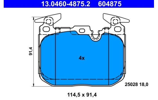 Brake Pad Set, disc brake 13.0460-4875.2 ATE, Image 2