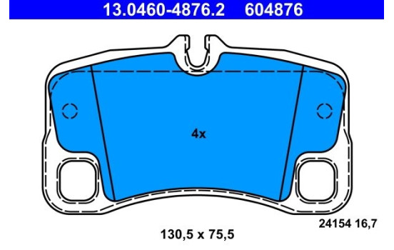 Brake Pad Set, disc brake 13.0460-4876.2 ATE