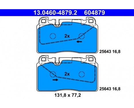 Brake Pad Set, disc brake 13.0460-4879.2 ATE, Image 2