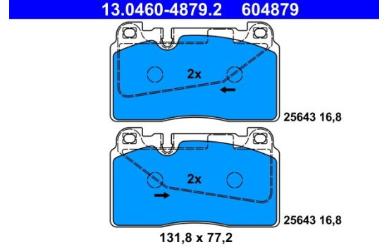 Brake Pad Set, disc brake 13.0460-4879.2 ATE, Image 2