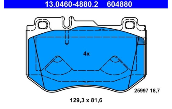 Brake Pad Set, disc brake 13.0460-4880.2 ATE