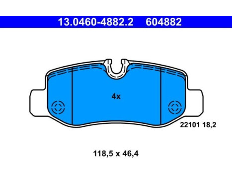 Brake Pad Set, disc brake 13.0460-4882.2 ATE, Image 2