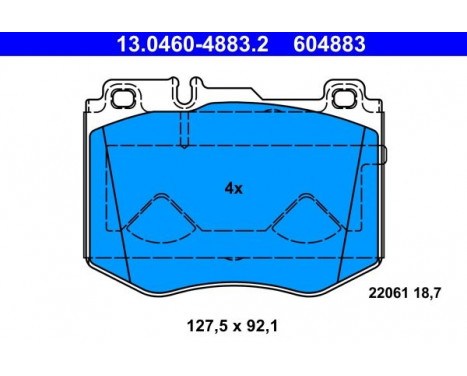Brake Pad Set, disc brake 13.0460-4883.2 ATE, Image 2