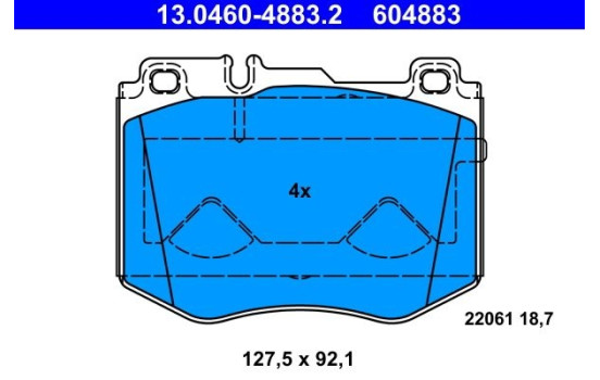 Brake Pad Set, disc brake 13.0460-4883.2 ATE, Image 2