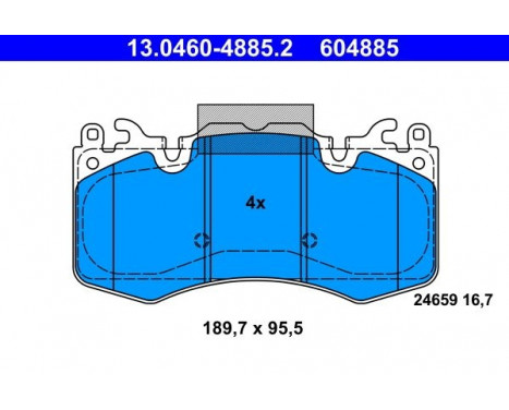 Brake Pad Set, disc brake 13.0460-4885.2 ATE