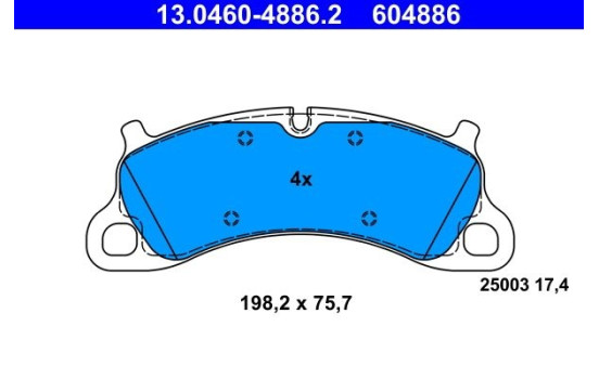 Brake Pad Set, disc brake 13.0460-4886.2 ATE