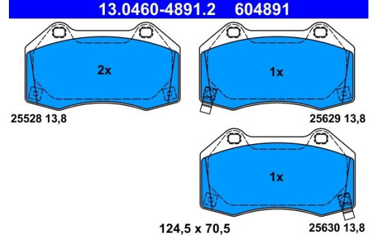 Brake Pad Set, disc brake 13.0460-4891.2 ATE
