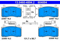 Brake Pad Set, disc brake 13.0460-4894.2 ATE