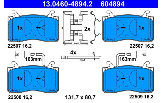 Brake Pad Set, disc brake 13.0460-4894.2 ATE