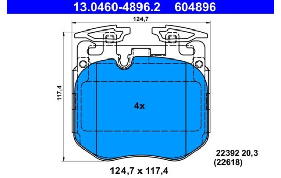 Brake Pad Set, disc brake 13.0460-4896.2 ATE