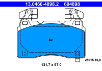 Brake pad set, disc brake 13.0460-4898.2 ATE