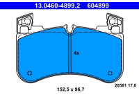 Brake pad set, disc brake 13.0460-4899.2 ATE