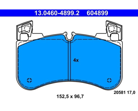 Brake pad set, disc brake 13.0460-4899.2 ATE