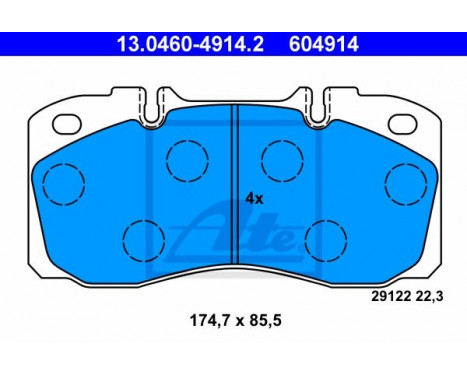 Brake Pad Set, disc brake 13.0460-4914.2 ATE