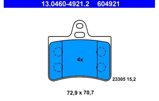 Brake Pad Set, disc brake 13.0460-4921.2 ATE, Image 2