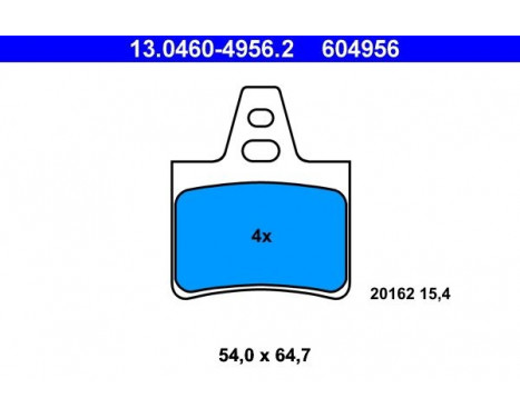 Brake Pad Set, disc brake 13.0460-4956.2 ATE, Image 2