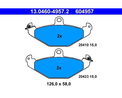 Brake Pad Set, disc brake 13.0460-4957.2 ATE