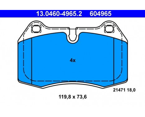 Brake Pad Set, disc brake 13.0460-4965.2 ATE, Image 2