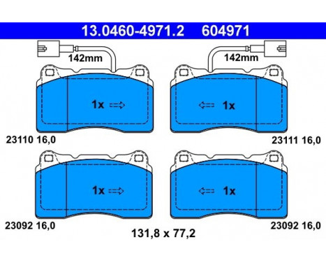 Brake Pad Set, disc brake 13.0460-4971.2 ATE, Image 2