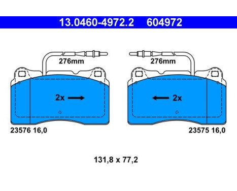 Brake Pad Set, disc brake 13.0460-4972.2 ATE, Image 2