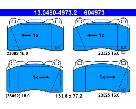 Brake Pad Set, disc brake 13.0460-4973.2 ATE