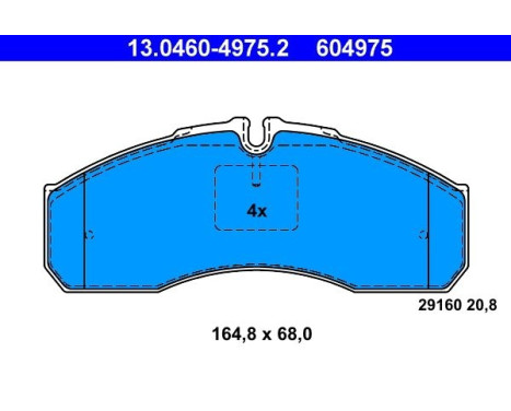 Brake Pad Set, disc brake 13.0460-4975.2 ATE, Image 2