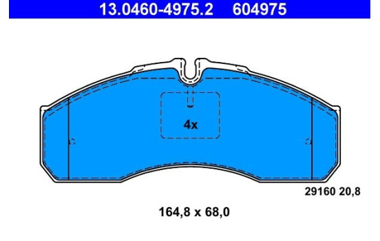 Brake Pad Set, disc brake 13.0460-4975.2 ATE, Image 2