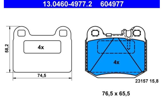 Brake Pad Set, disc brake 13.0460-4977.2 ATE