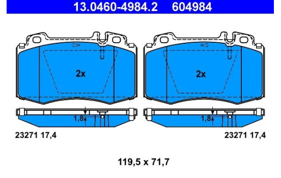 Brake Pad Set, disc brake 13.0460-4984.2 ATE, Image 2