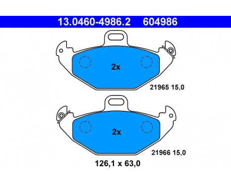 Brake Pad Set, disc brake 13.0460-4986.2 ATE