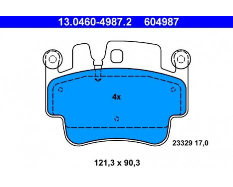Brake Pad Set, disc brake 13.0460-4987.2 ATE