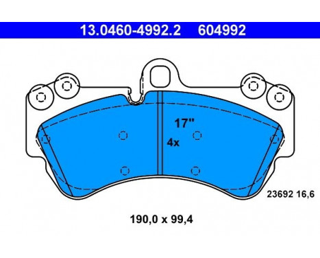 Brake Pad Set, disc brake 13.0460-4992.2 ATE, Image 2