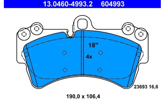 Brake Pad Set, disc brake 13.0460-4993.2 ATE, Image 2