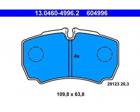 Brake Pad Set, disc brake 13.0460-4996.2 ATE, Image 2